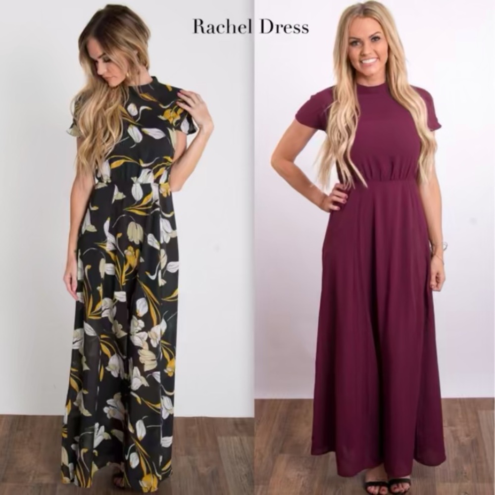 Chic Black Floral Maxi Dress - Picture 2 of 6